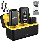 NEEWER CM28 Wireless Lavalier Microphone System with Charging Case, 2 Mic Clips, 1 Click Noise Canceling, 4GB Storage, 9H Playtime, Lavalier Lapel Mic Compatible with iPhone/Android/PC/Camera - 1