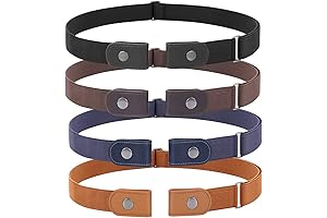 3 Pieces 4 Pieces Buckle Free Adjustable Women Belt, No Buckle Invisible...