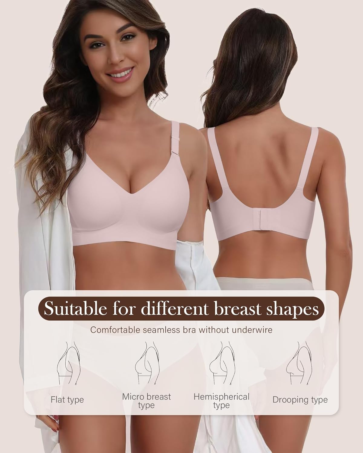 No Show Gel Bras for Women -Wireless Comfortable Full Coverage Jelly Smoothing Bra with Support and Lift - Image 4
