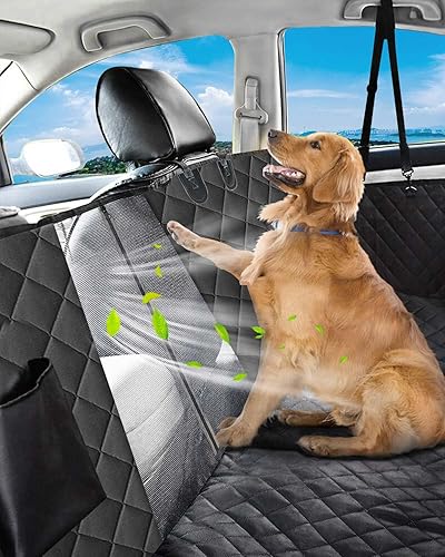 Miniatura 7 de Funda de asiento de automóvil para perro, 600D resistente y duradera para asiento trasero, 100% impermeable, a prueba de arañazos, antideslizante,