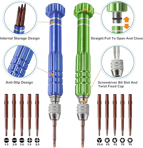 Miniatura 2 de 13 in 1 Glasses Screwdriver, Eyeglass Repair Kit with 10 Magnetic Screwdriver Tips, Multifunctional Eye Glass Repairing Kit for Eyeglass Sunglass