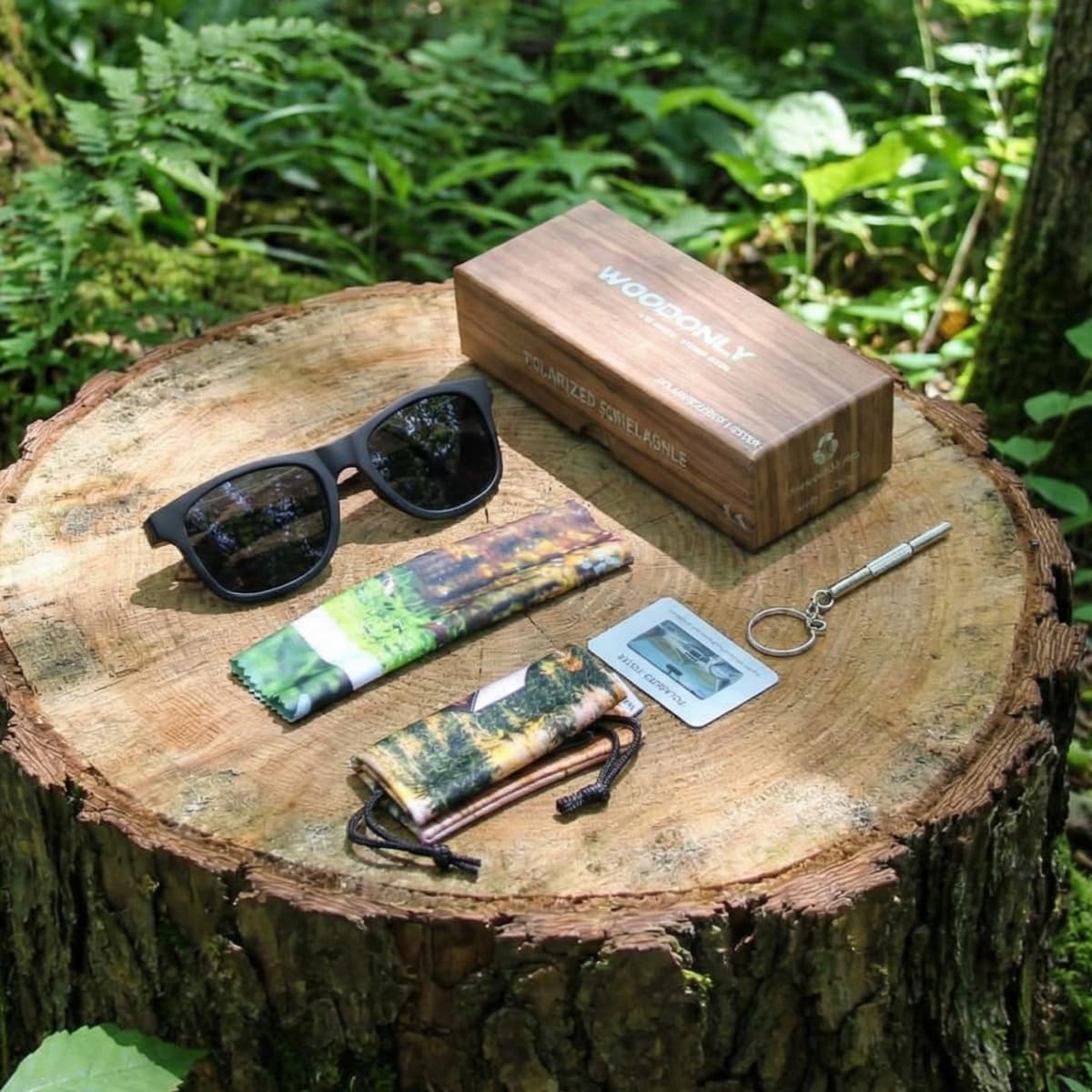 Retro Wood Polarized Sunglasses - Cool Style Matte Finish Frame with Wooden Temple for Men and Women Perfect Gifts