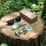 Retro Wood Polarized Sunglasses - Cool Style Matte Finish Frame with Wooden Temple for Men and Women Perfect Gifts
