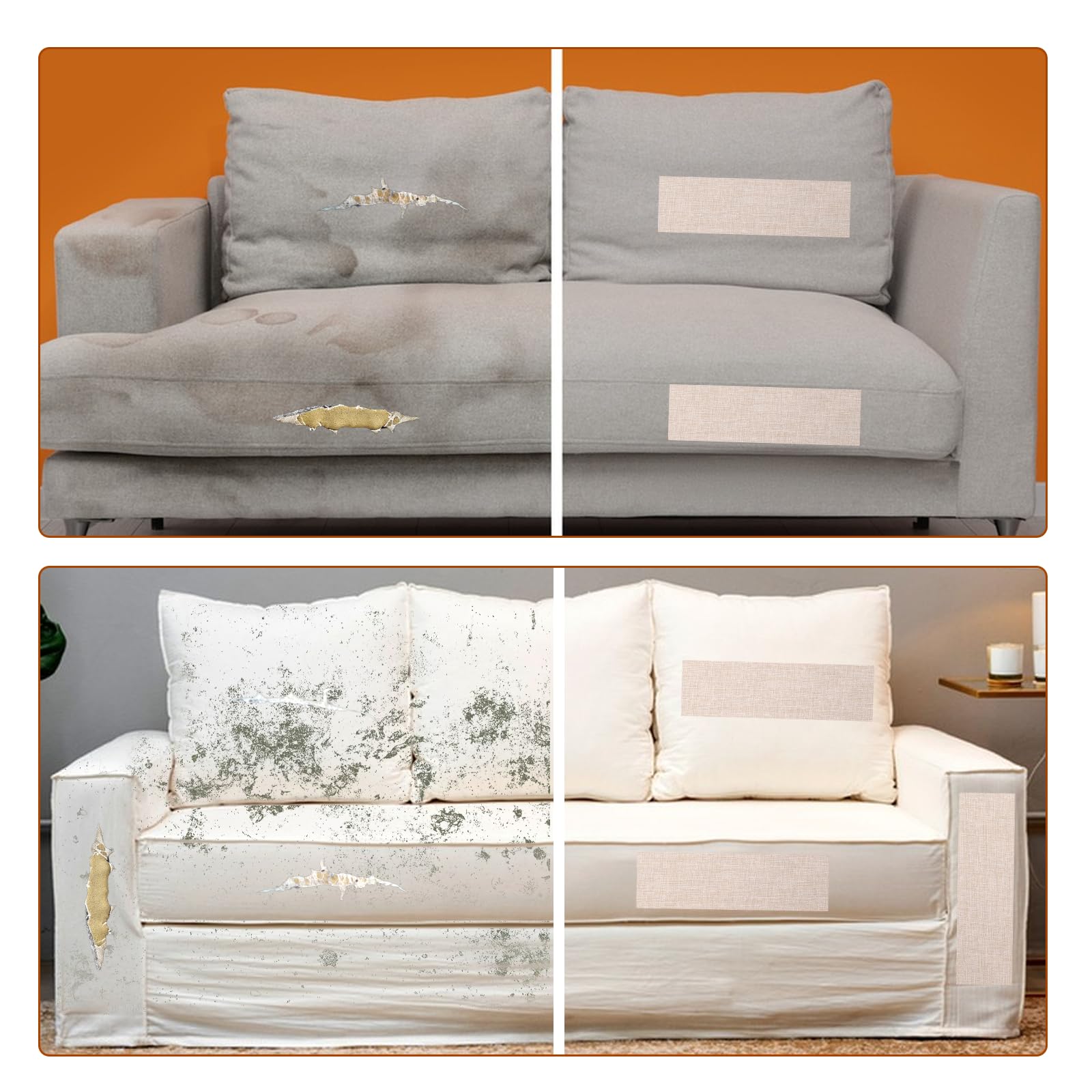 Leikedun Lot de 2 rustines de réparation en toile noire - 20,3 x 28 cm - Patchs de réparation autocollants imperméables pour sièges de voiture, canapés, rideaux, tentes, meubles, auvents