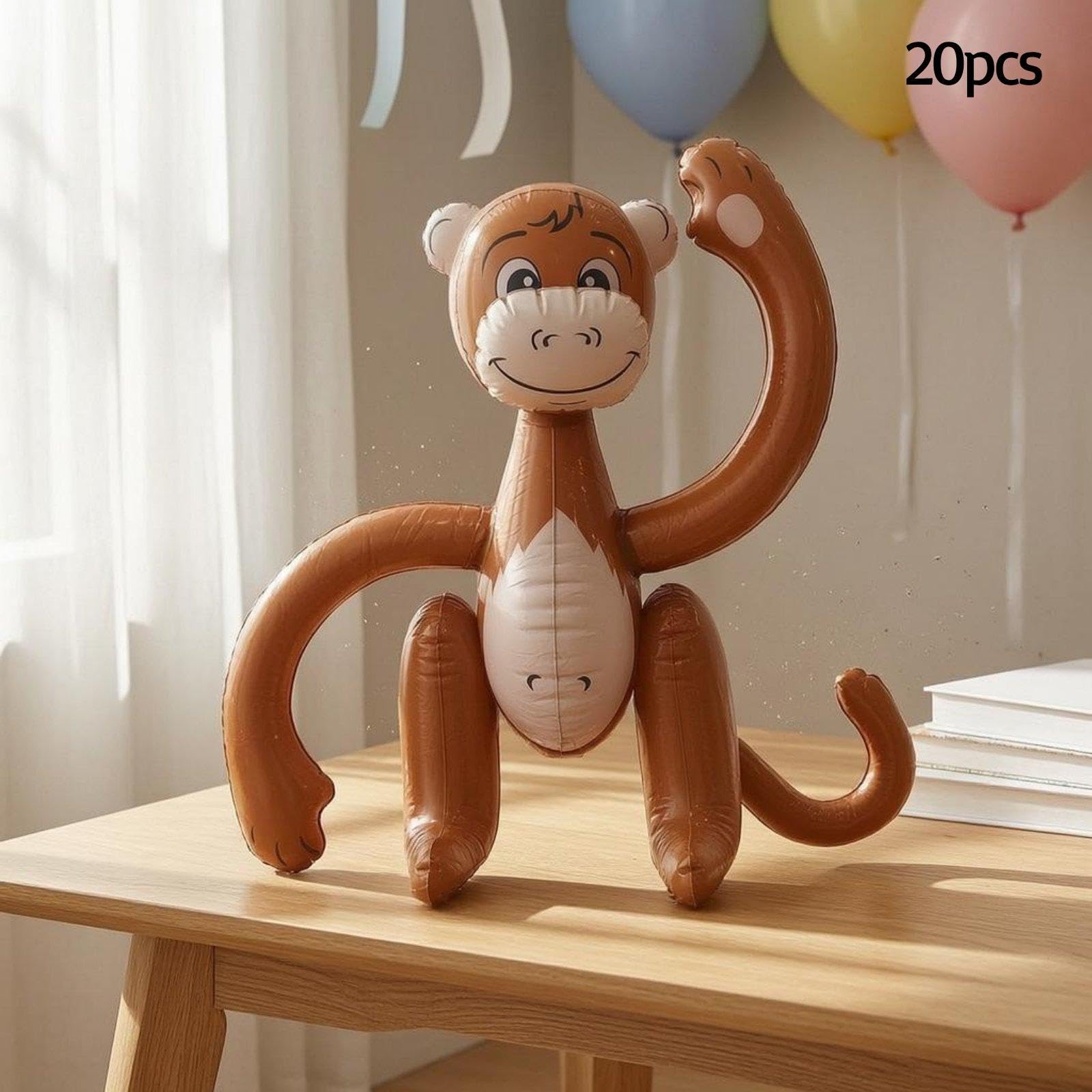 Amagogo 20 Accesorios inflables Mono para Fotos, adorables y novedosos artículos decoración para Fiestas Infantiles, Juguetes inflables