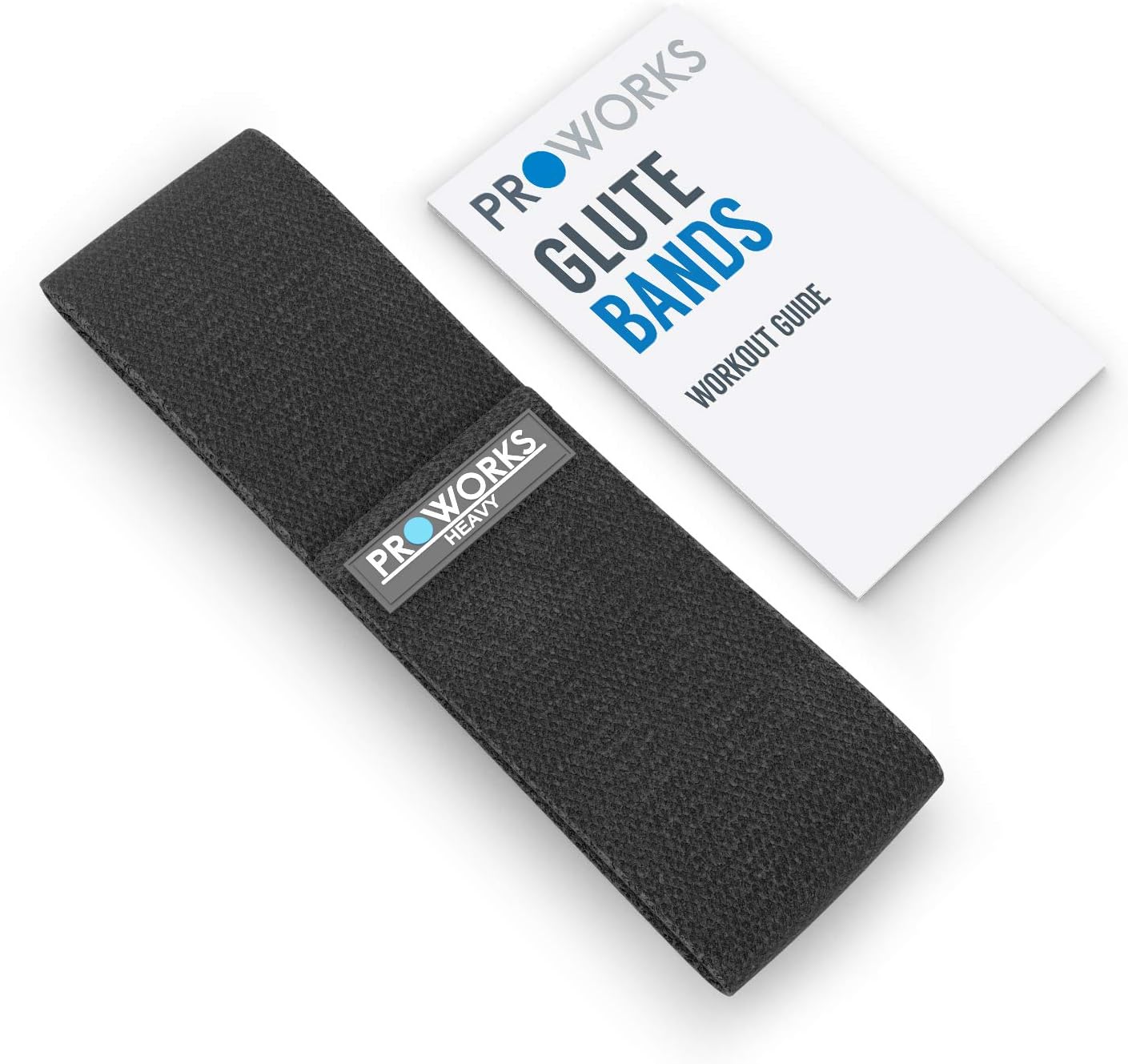 ProworksGlute Resistance Band, Resistance Bands for Legs and Glutes, Includes Exercise Band Workout Booklet, Non-Slip Booty Band for Women & Men - Black - Large