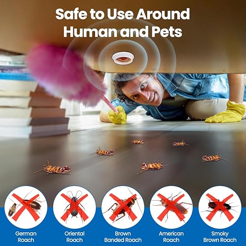 Miniatura 4 de 16 piezas de repelente de cucarachas, repelente de cucarachas y gel para nidos de cucarachas de infestaciones interiores, solución efectiva