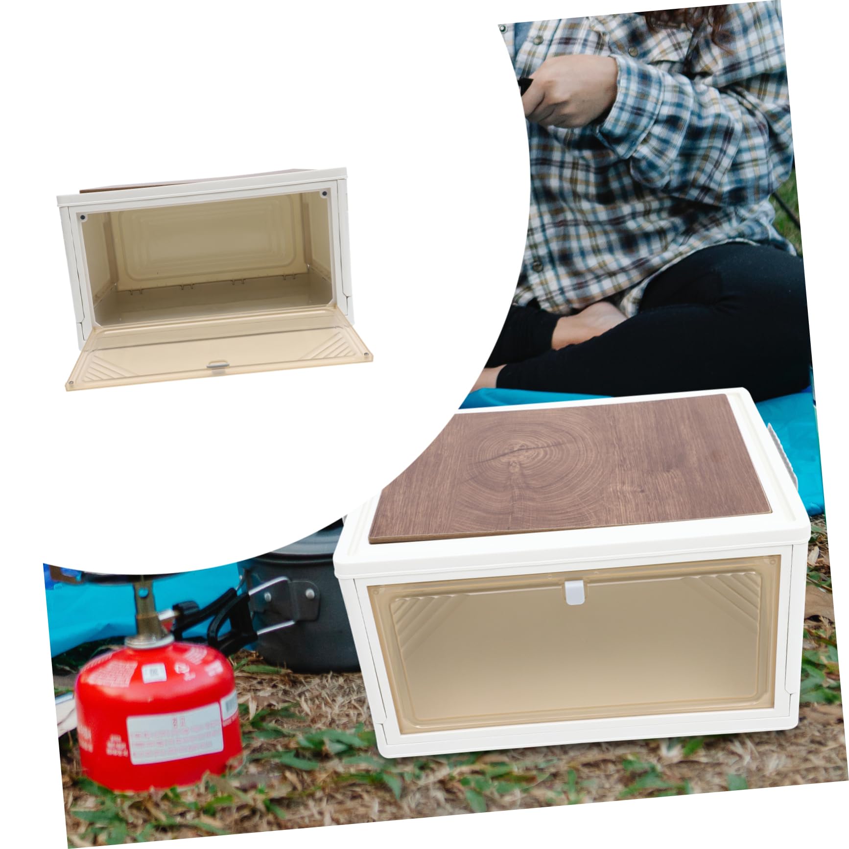 IMIKEYA Faltbare Lagerbehälter Mit Öffnungsfenster Camping-aufbewahrungsbox Multifunktions-organizer Für Camping