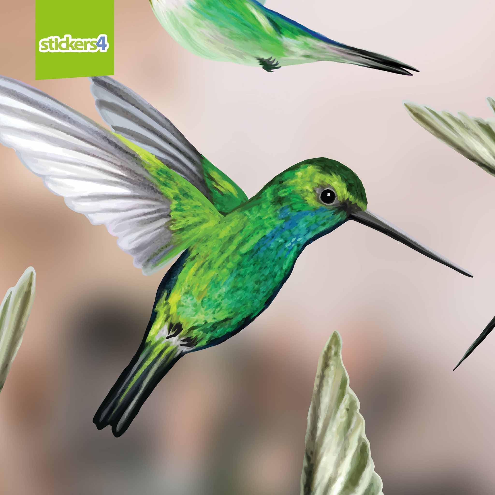 Stickers pour Fenêtre - 6 Superbes Stickers Electrostatiques Décoratifs au Motif Colibri