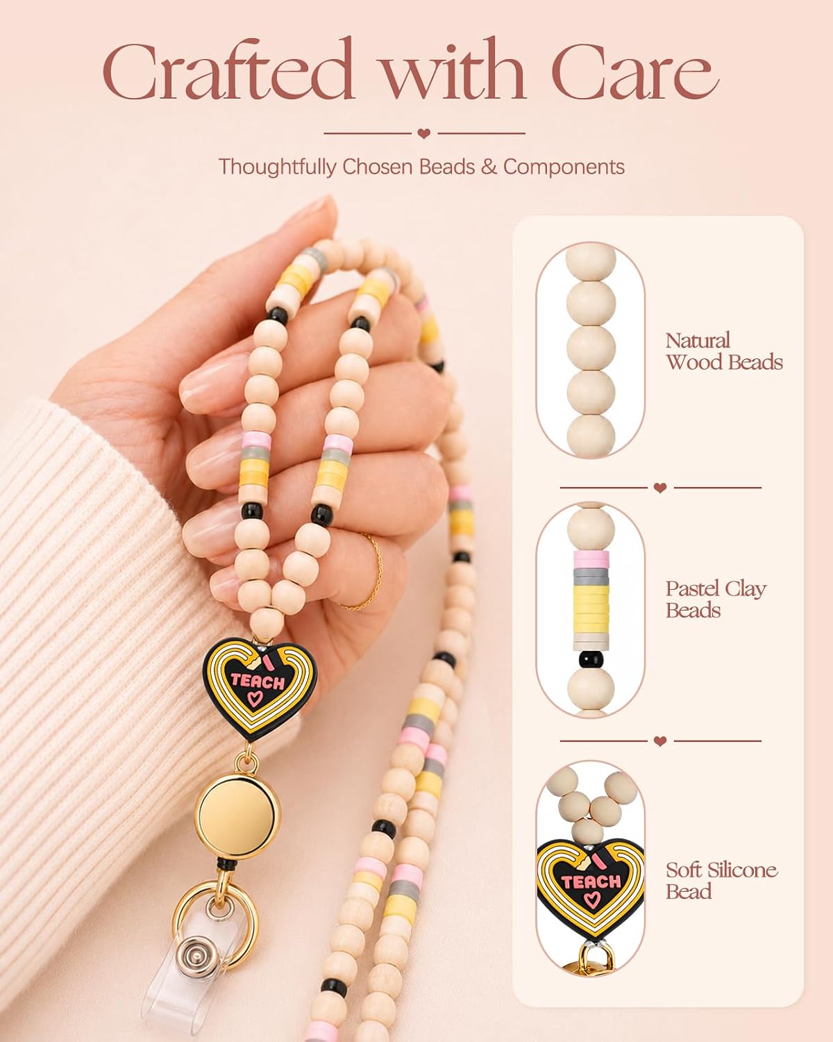 Teacher Gifts Lanyard for ID Badges with Breakaway Clasp Cute image 4