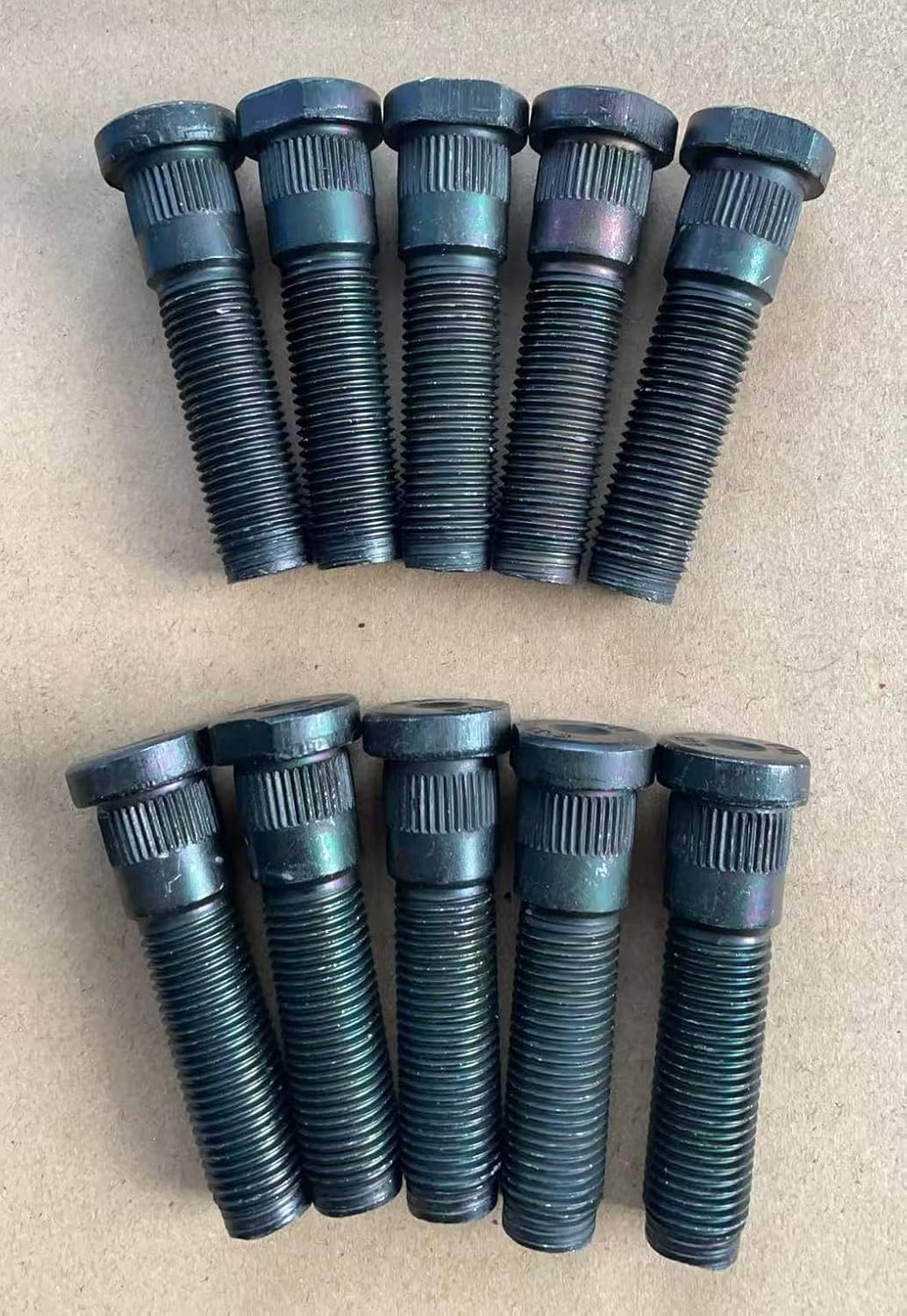 10PCS M14-1.50 Serrated Wheel Studs 6513245AA 15.8mm Knurl 59.5mm UHL Length Replacement for 2022-2025 Jeep Grand Cherokee & 2021-2025 Grand Cherokee L