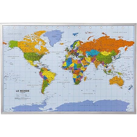 Maps International Grande Carte Du Monde Carte Du Monde Classique Sous La Forme D Une Affiche Laminee 197 X 116 5 Cm Couleurs Classiques Amazon Fr Fournitures De Bureau