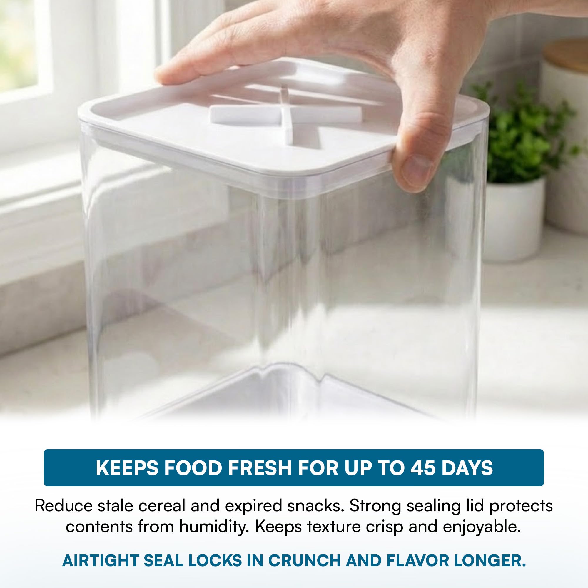 Honey Can Do Dispenser singolo Zevro per alimenti secchi, edizione compatta, plastica, Bianco/Trasparente, Bianco/Cromato