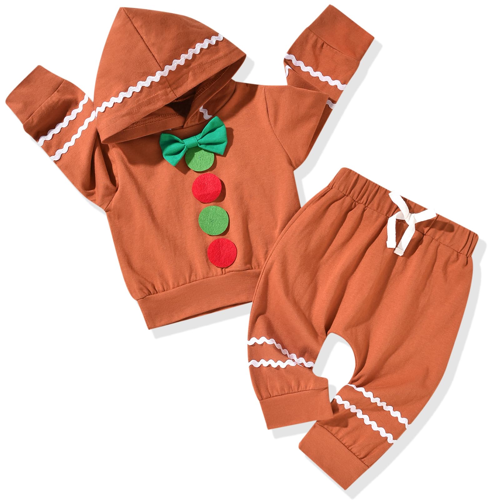 UnutiyloBaby Boy Christmas Clothes Long Sleeve Hoodie Sweatshirt With Pants Set Fall Winter Outfits