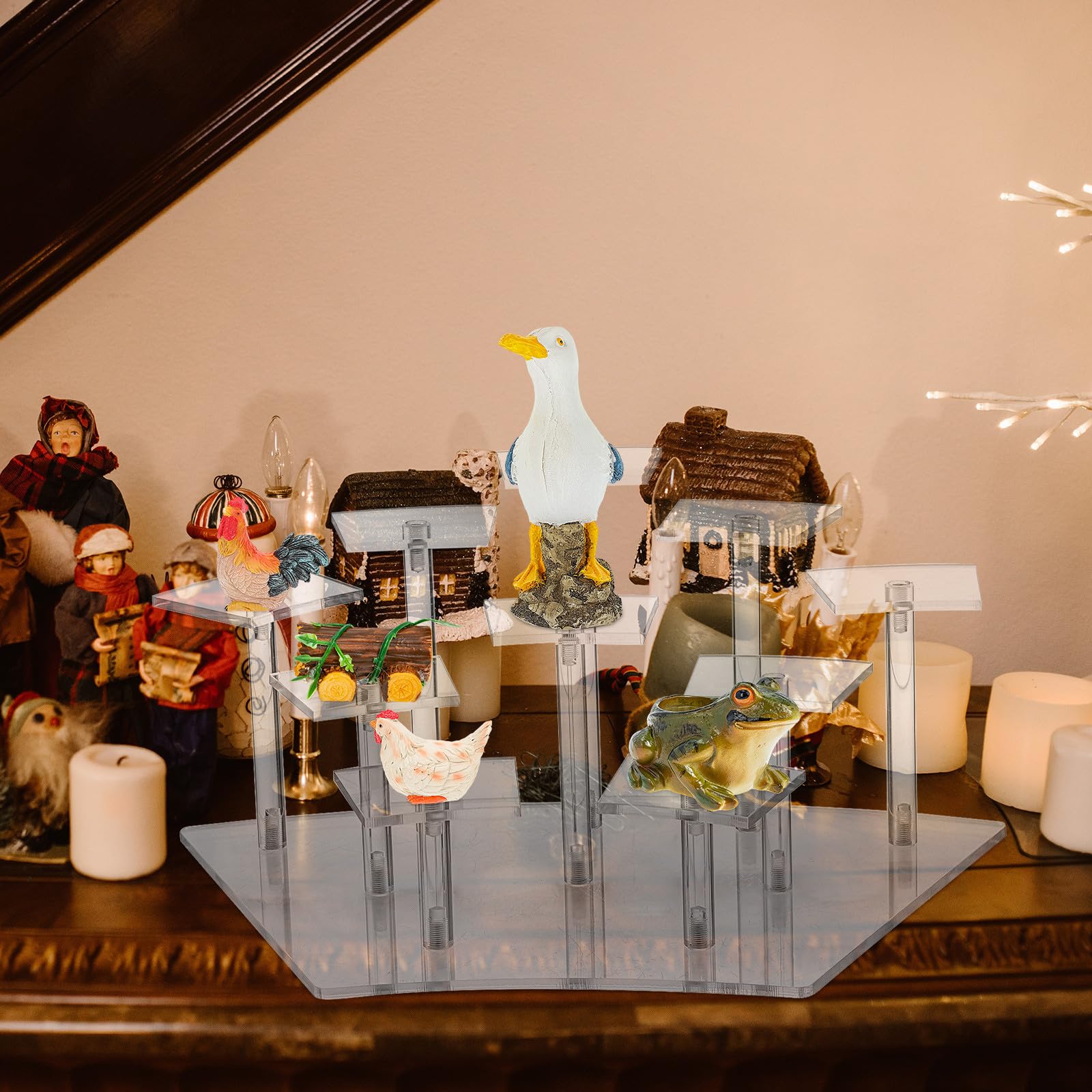 Mehrschichtiger Acryl Ausstellungsständer für Modellfiguren, 10 Fächer