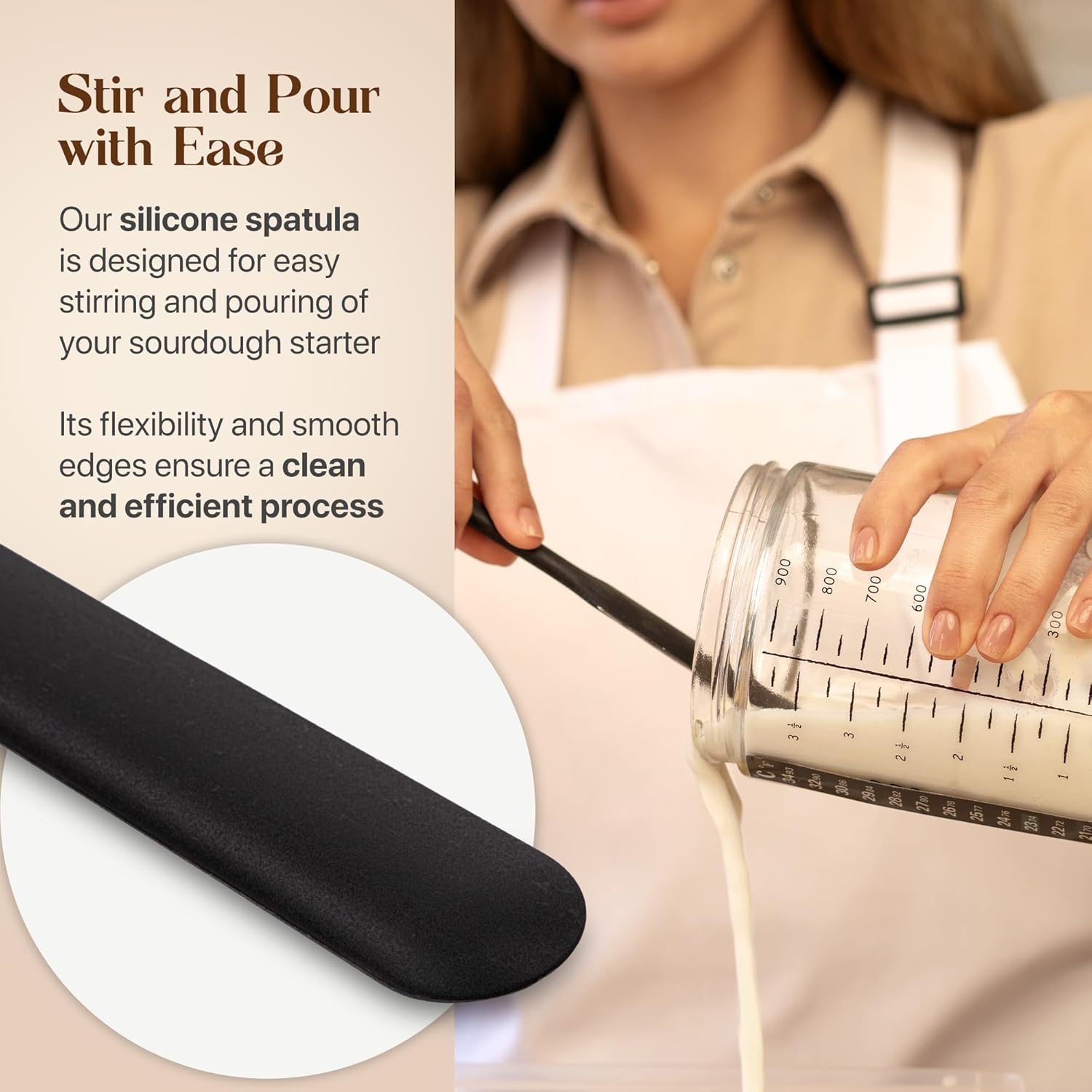 Sourdough Starter Kit with 10" Round & 11" Oval Banneton Proofing Basket and 34oz Starter Jar - Beginner-Friendly Sourdough Bread Baking Supplies and Baking Gifts for Women, Men, and Bread Bakers - Image 4