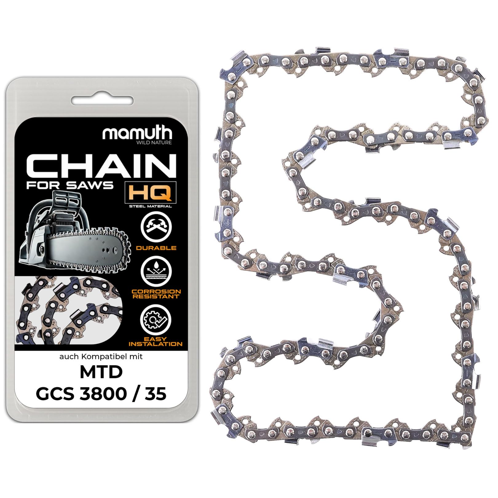 Saw Chain 35 cm 1.3 mm 3/8 Inch 52 TG for MTD GCS 3800/35