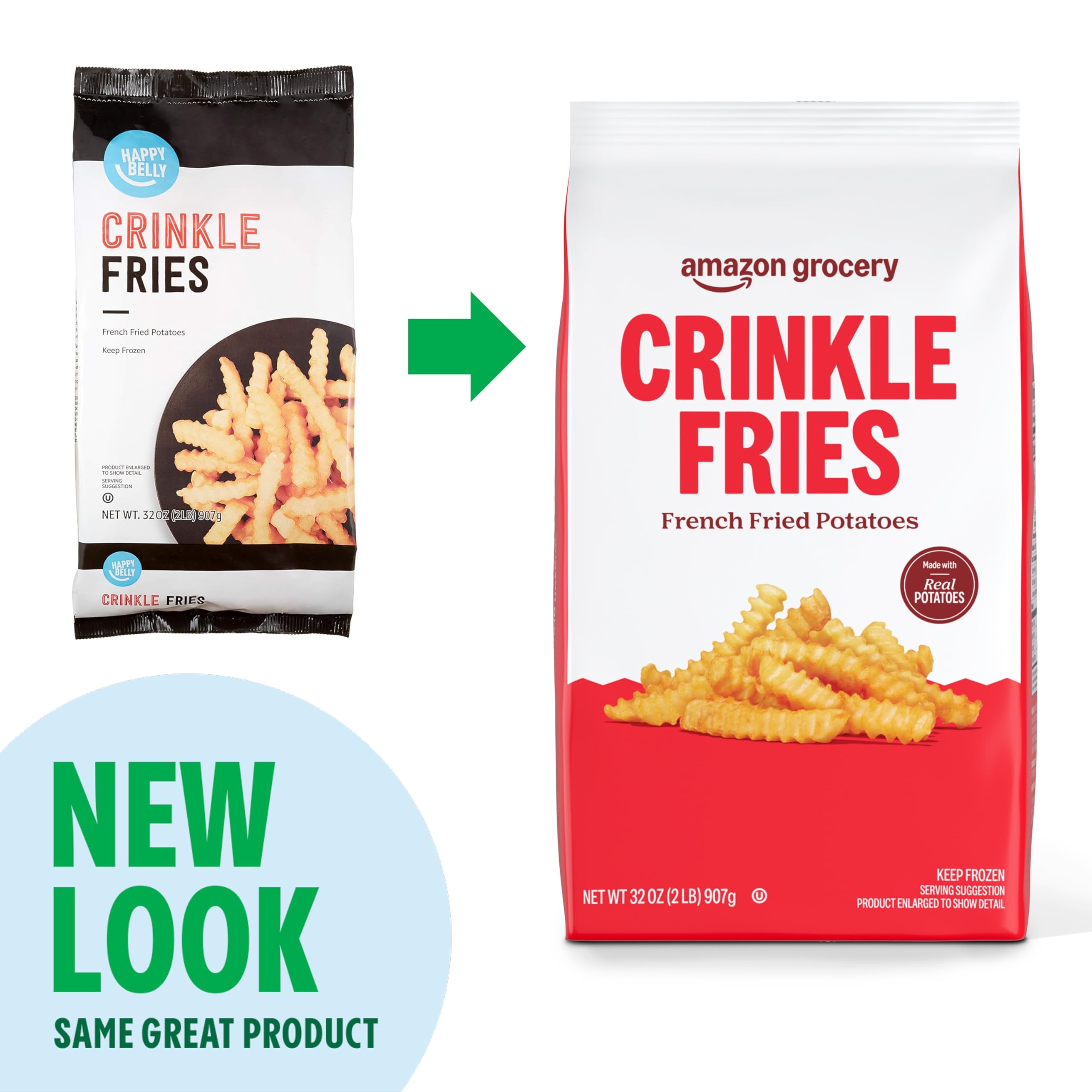Amazon Grocery Crinkle Fries 32 Oz Frozen Previously Happy Belly Packaging May Vary — view 4