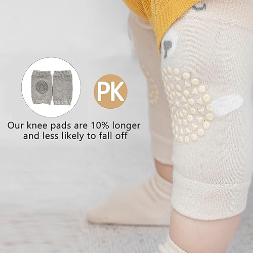 Miniatura 4 de ISANPAN 6 pares de rodilleras antideslizantes para bebés, lindas rodilleras antideslizantes para niños y niñas de 6 a 12 a 18 a 24 meses, protegen