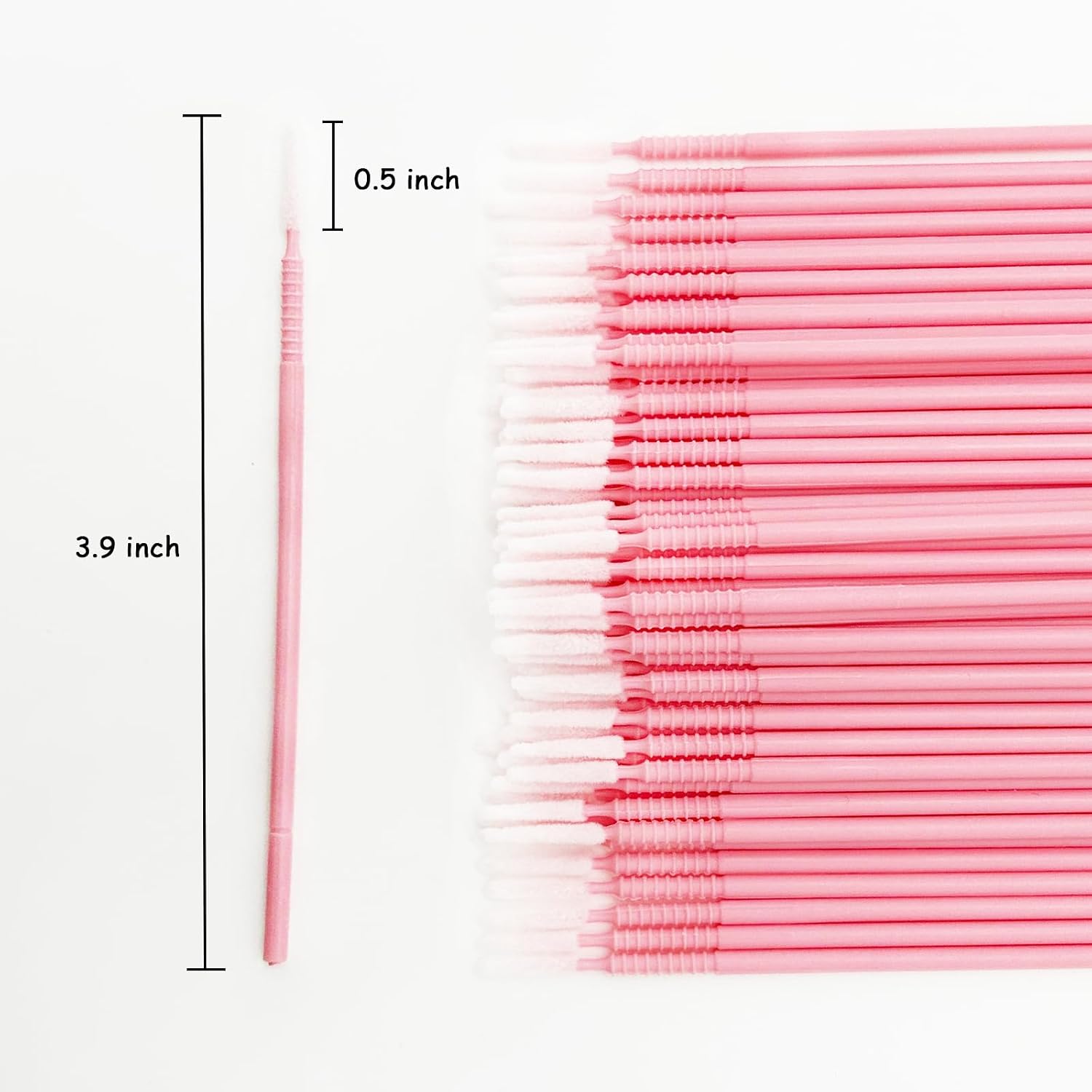 i-Laesh 200 pcs Microswabs for Eyelash Extensions - Long-tip Microbrush Applicators for Precision Eyelash Extensions - Ideal for Eye, Dental, and Personal Care - D-PINK (Pro Grip - Replacement)