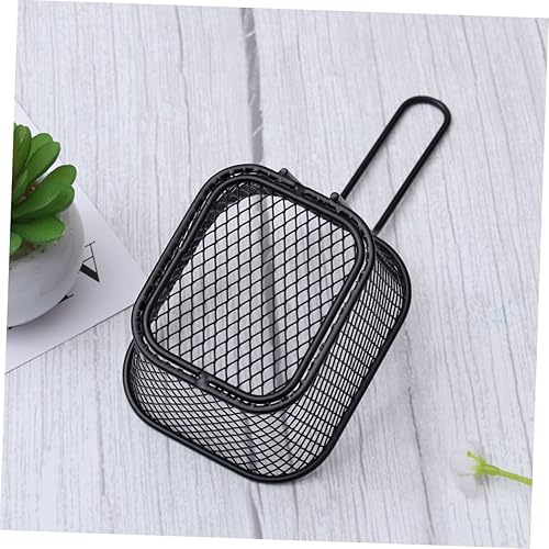 Miniatura 3 de BESTonZON 2 piezas de mini chips de metal negro, herramientas wok, colador de red, cesta de cocina, colador de acero inoxidable, colador de malla