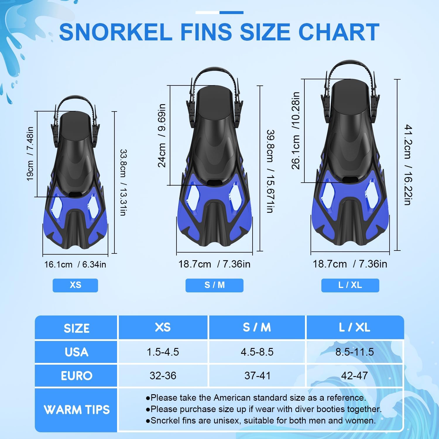 Adults Swim Fins, Adjustable Short Fins Youth Swimming Flippers, Swimming Training for Children Girls Boys Beginners