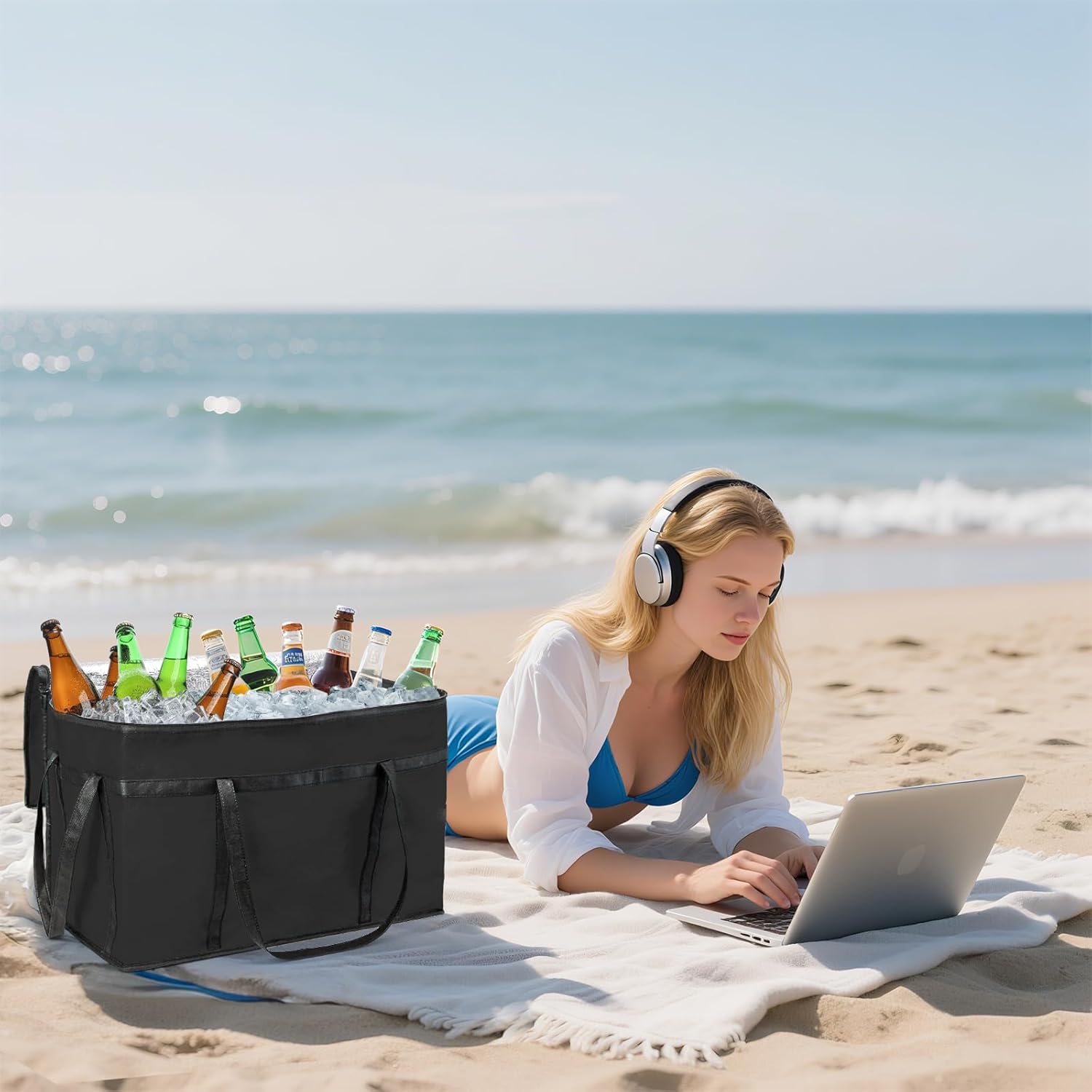 AVLA 3 Pack Insulated Food Delivery Bag, 77L XXX-Large Reusable Grocery Tote Insulation Bag, Collapsible Commercial Food Warmer Cooler Bags with Strong Handle Zipper for Catering, Shopping, Travel - Image 6