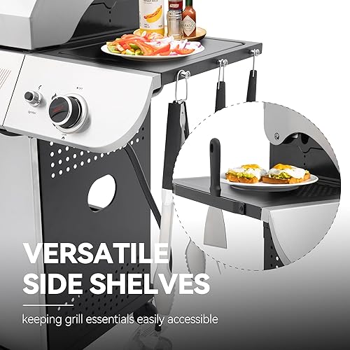 Miniatura 8 de Royal Gourmet SG5002 Parrilla de gas propano de 5 quemadores con quemador lateral y quemador de sellado, parrilla de gas de acero inoxidable con