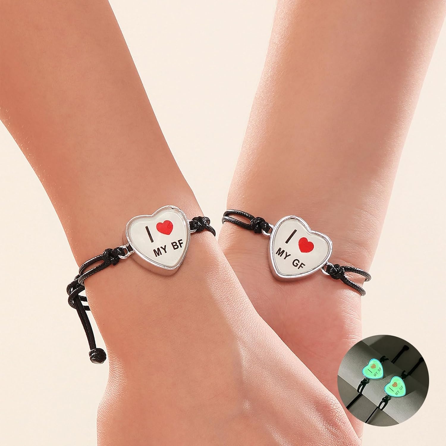 Couples Bracelets for Women Men Heart Matching Bracelets for Couples Matching Heart Bracelets for Boyfriend Girlfriend Jewelry - Image 2