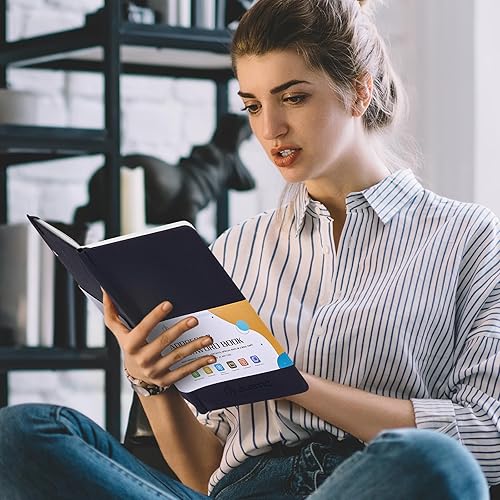 Miniatura 6 de JUBTIC Libreta de direcciones con pestañas alfabéticas, protector de contraseñas de tapa dura y organizador de direcciones de teléfono, registros de