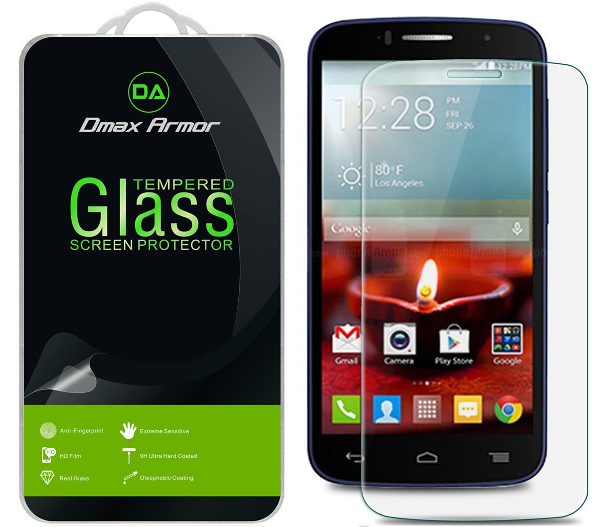 for Alcatel One Touch Pop Icon A564C Screen Protector, [Tempered Glass] 0.3mm 9H Hardness, Anti-Scratch, Anti-Fingerprint, Bubble Free, Ultra-Clear