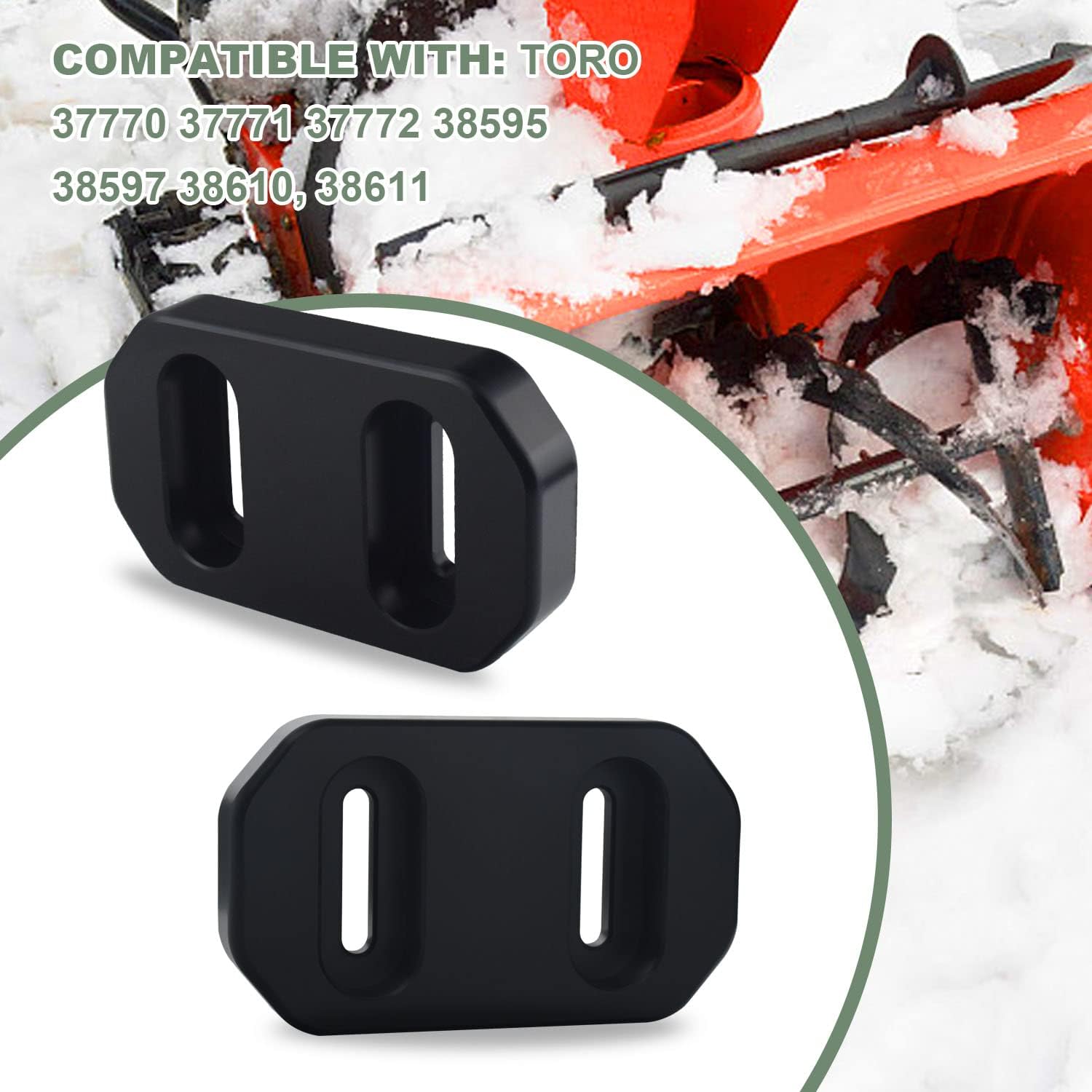 2 Pack 106-4588-01 Snowblower Composite Skid Shoe - Compatible with Toro 106-4588-01 A107BD - Fits Model: 726, 826, 828, 926,37770, 37771, 37772, 38595 Snowblowers