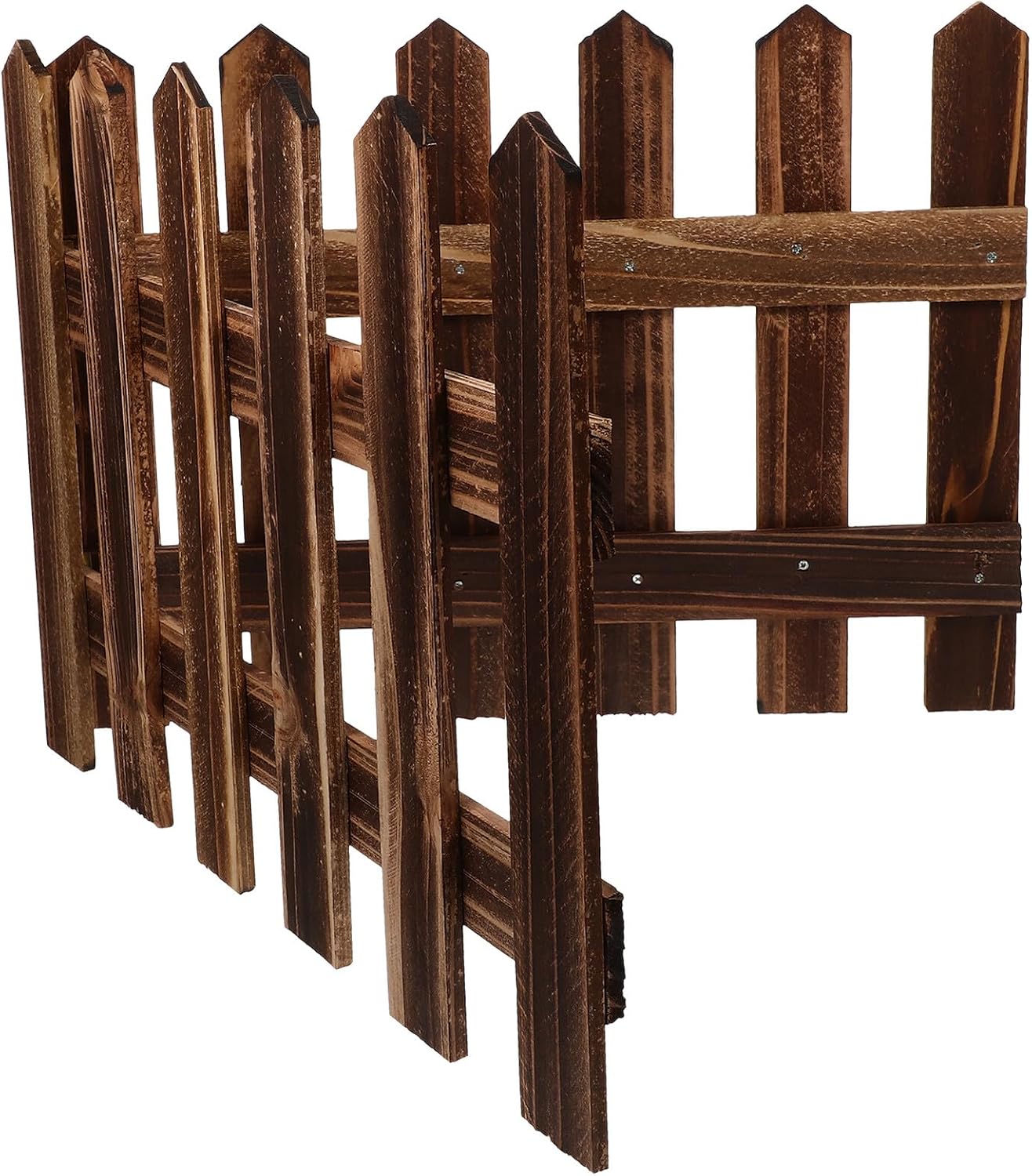 Carbonized Garden Fence High Long Flexible Outdoor Lawn Edging Border for Landscape Rustic Decorative Corrosive-Resistant Wooden Fence Protecting Grass and Pathway