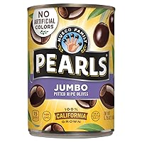 Vista 13 de Pearls Aceitunas maduras pequeñas sin hueso, paquete de 12, latas de 6 onzas