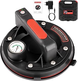 Towwoo Ventosas para azulejos elétricos, carga de 240 kg, ventosas para vidro de 8", com medidor de pressão de bomba automática, ventosa para vidro, azulejos e superfícies lisas, com caixa de ferramentas
