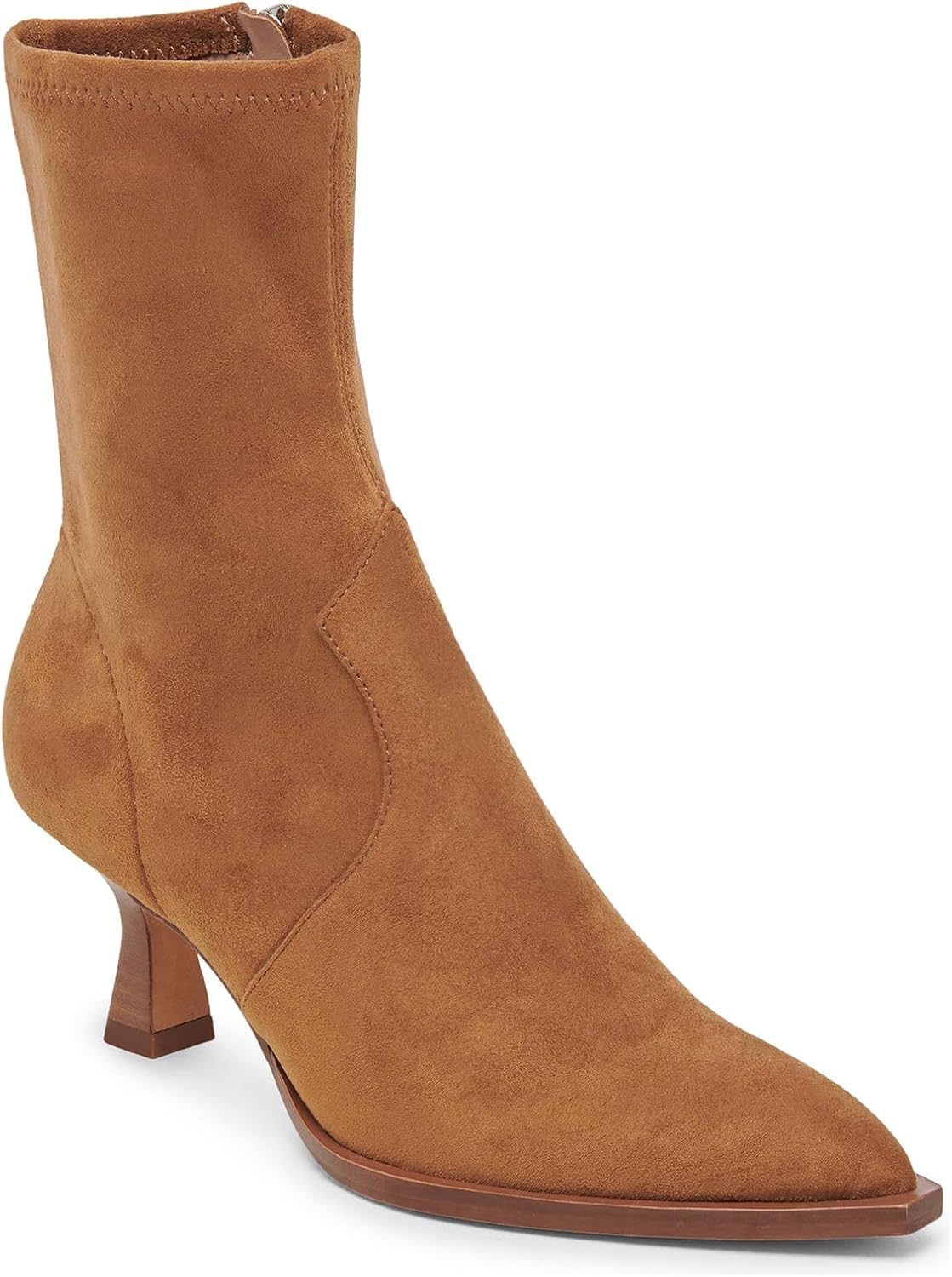 VOMIRA Ankle Boots for Women Pointy Toe Stacked Kitten Heels Black Boots for Women Side Zipper Leather Short Boots Fall Winter Ankle Booties Shoes