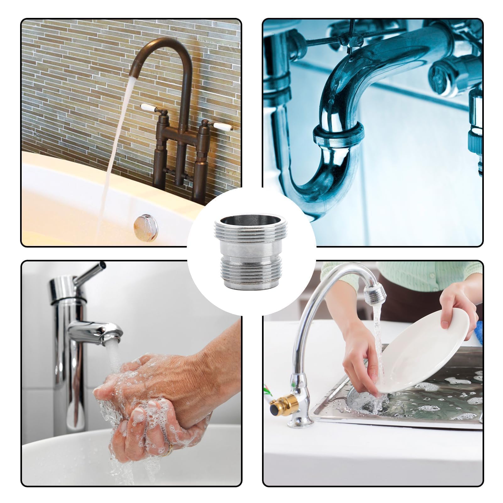 Adattatore Rubinetto M18.5 A M22 Per Filtri BRITA E IKEA - Ottone Cromato - Foto 2