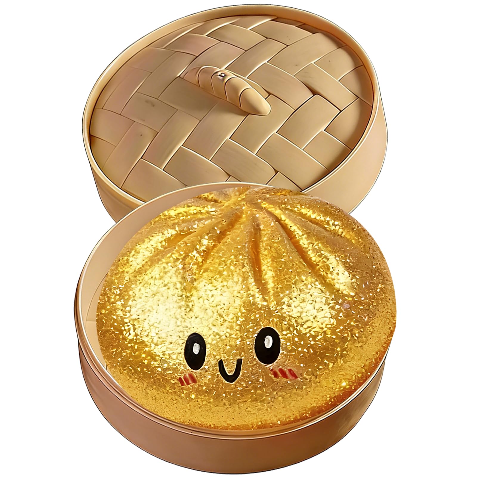 Photo 1 of ***PINK*** Glitter Dumpling, Glitter Dumpling Squishy with Box, Glitter Squishy Dumplings Sensory Squeeze Toy for Stress Relief (Golden Yellow)