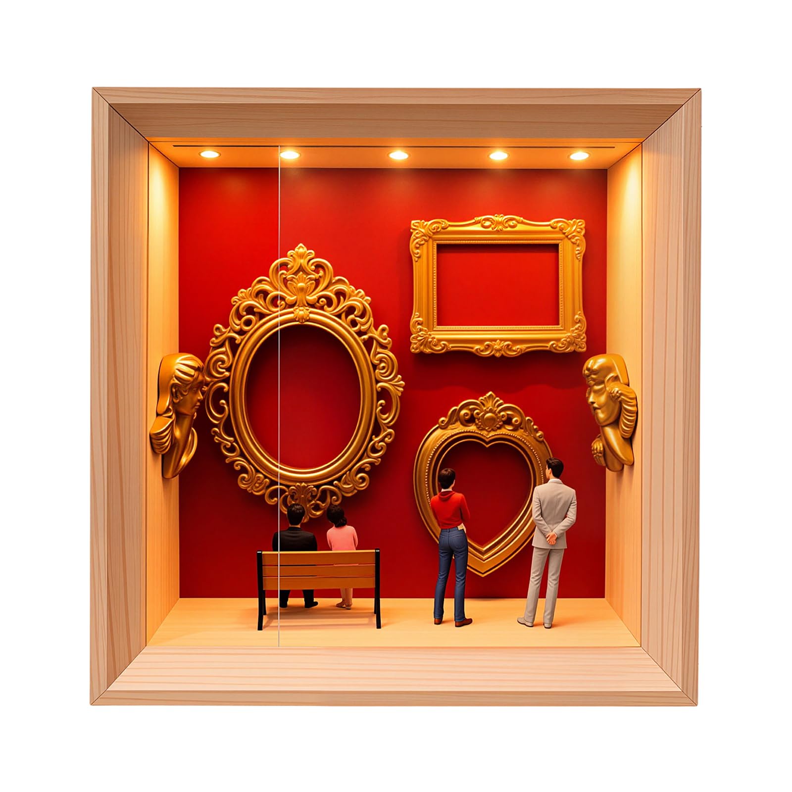 Présentoir compact résine de bois support objet de valeur