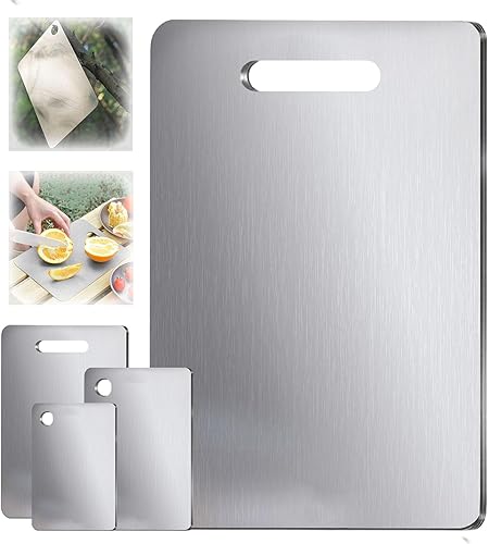 100% Pure Titanium Cutting Board, Double-Sided Titanium Cutting Boards for Kitch