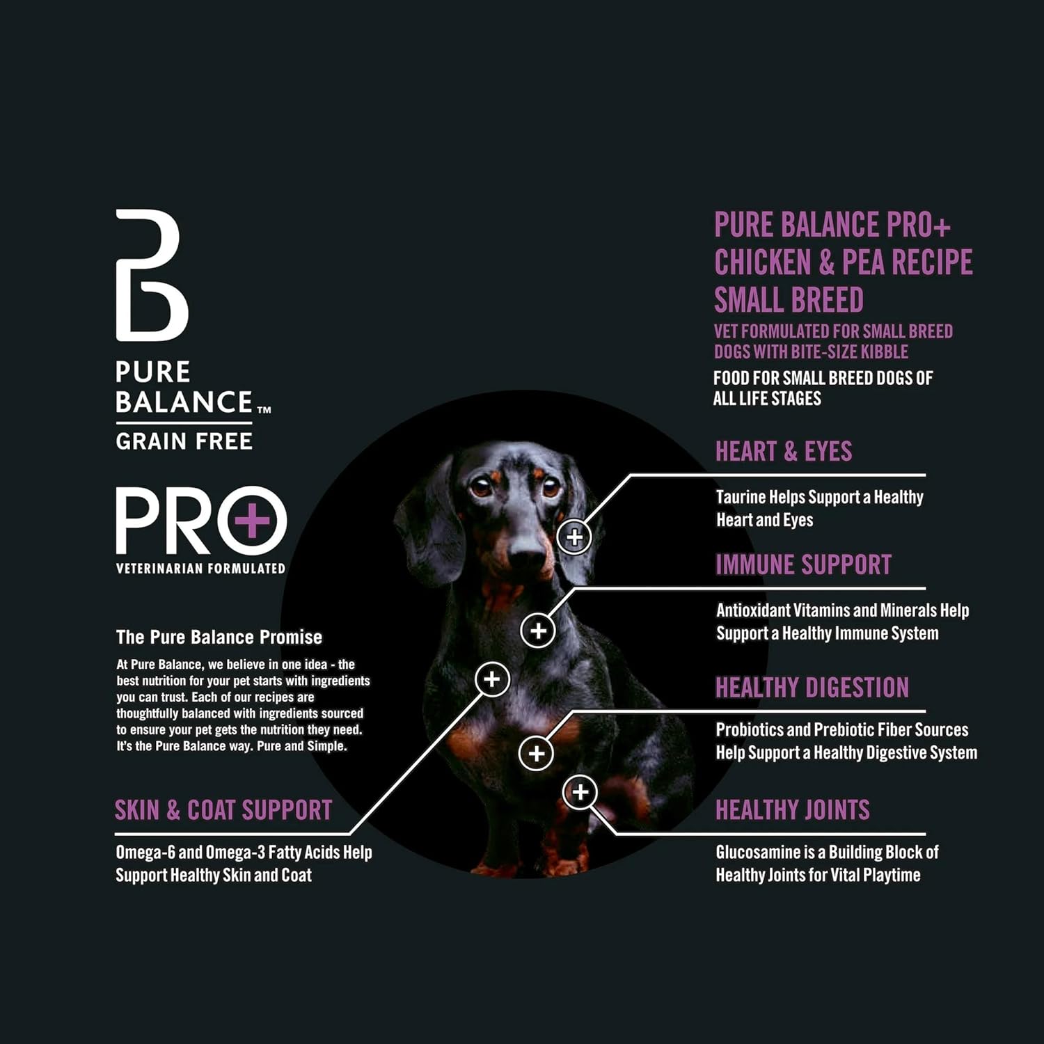 Pure Balance Pro+ Premium Dry Dog Food for Small Breeds - Natural High Protein Kibble with Real Chicken & Pea - Complete Adult Dog Food for All Life Stages (16 lbs, Chicken)
