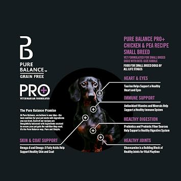 Pure Balance Pro+ Premium Dry Dog Food for Small Breeds - Natural High Protein Kibble with Real Chicken & Pea - Complete Adult Dog Food for All Life Stages (16 lbs, Chicken)