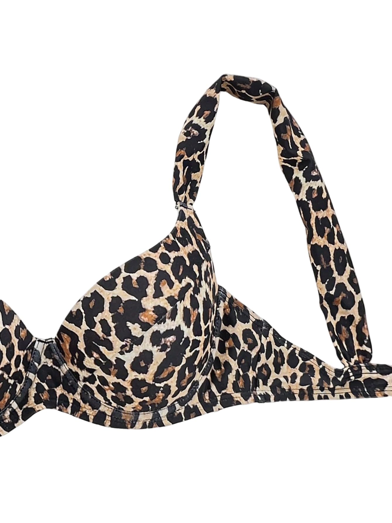 SweatyRocks Leo, bikini da donna, con push up, motivo leopardato, costume da bagno sexy, perizoma