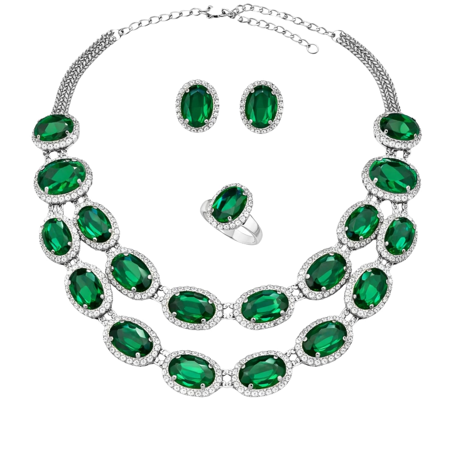 Viora Jewels Blue Crystal Jewelry Set for Women | Necklace Earrings Ring Set | Elegant Statement Designer Fashion Set - Review, Price and Buying Guide
