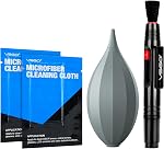 VSGO 4-in-1 Kit de nettoyage d'appareil photo pour Canon, Nikon, Sony DSLR Caméras, Air Blouse, stylo à brosse à lentilles, vêtements en microfibre (VS-A13E)