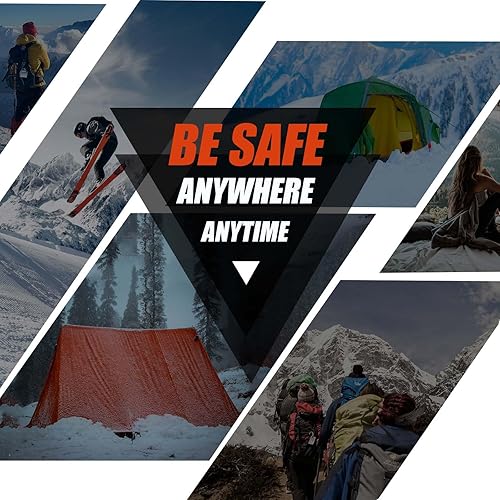 Miniatura 7 de Frelaxy Tienda de campaña de emergencia extra gruesa, tienda de campaña de supervivencia compacta con silbato, cuerda paracord, bolsa de