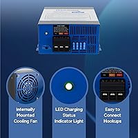 Vista 2 de RecPro Convertidor RV de 35 amperios Convertidor de potencia RV y cargador de batería Carga inteligente de 4 etapas 120 VCA a 12 VCC Rango