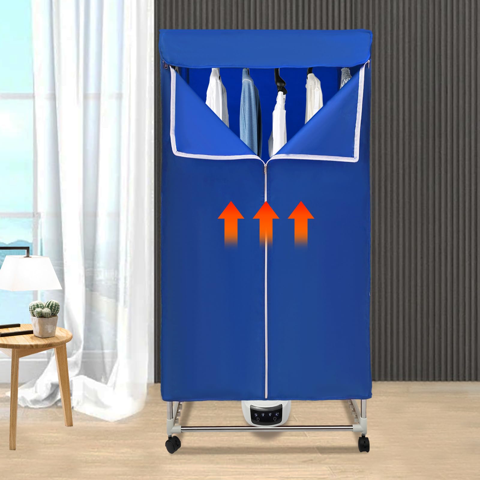 Wäschetrockner, 1500W Tragbarer Wäschetrockner Warmlufttrockner, Tragbarer Kleiderschrank Trockenmaschine, Zeitlicher Bereich 60/120/180/240min, Temperaturbereich 60-70℃