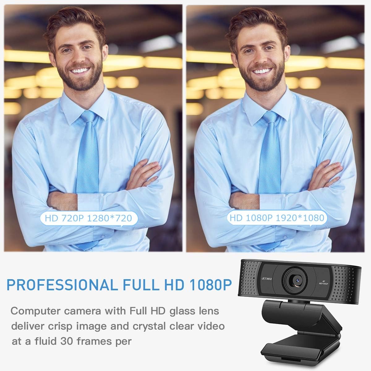 Bіg Sаlе Webcam with Microphone-Computer Camera with Privacy Shutter for PC/Mac/Laptop/MacBook,USB 1080P Webcam Plug and Play,Low-Light Correction and Autofocus