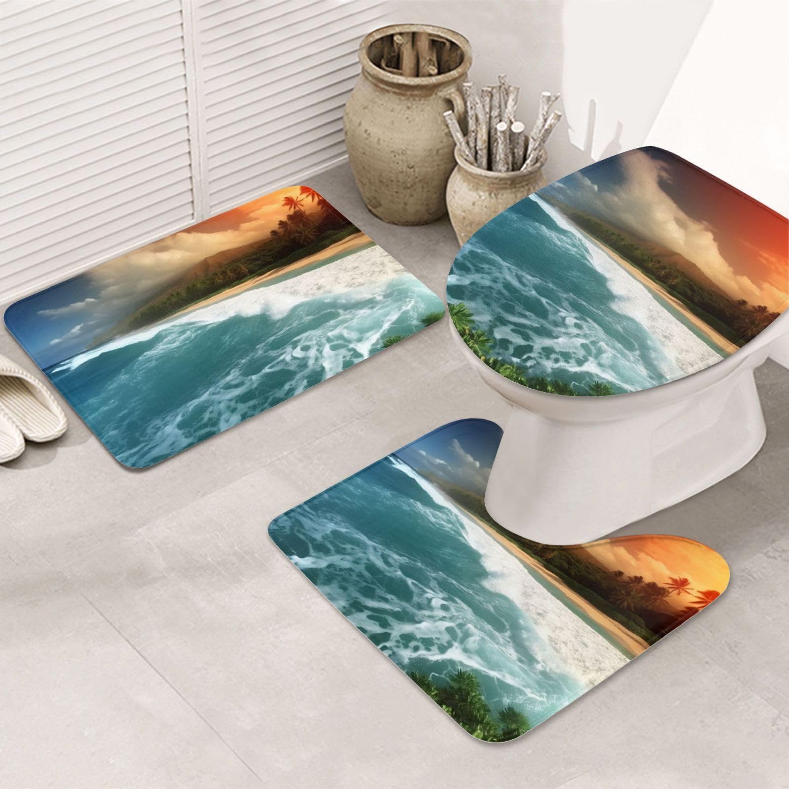 Tapis de salle de bain hawaïen tropical pour une ambiance d'évasion